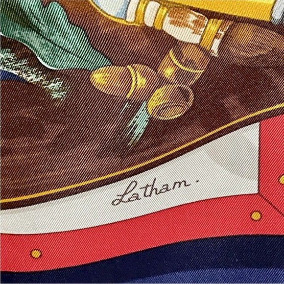 Hermes d Memoire 100% Silk Scarf signed by artist Caty Latham - like new! - Picture 4 of 5